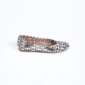 Alaia Laser-cut metallic leather ballet flat | 36